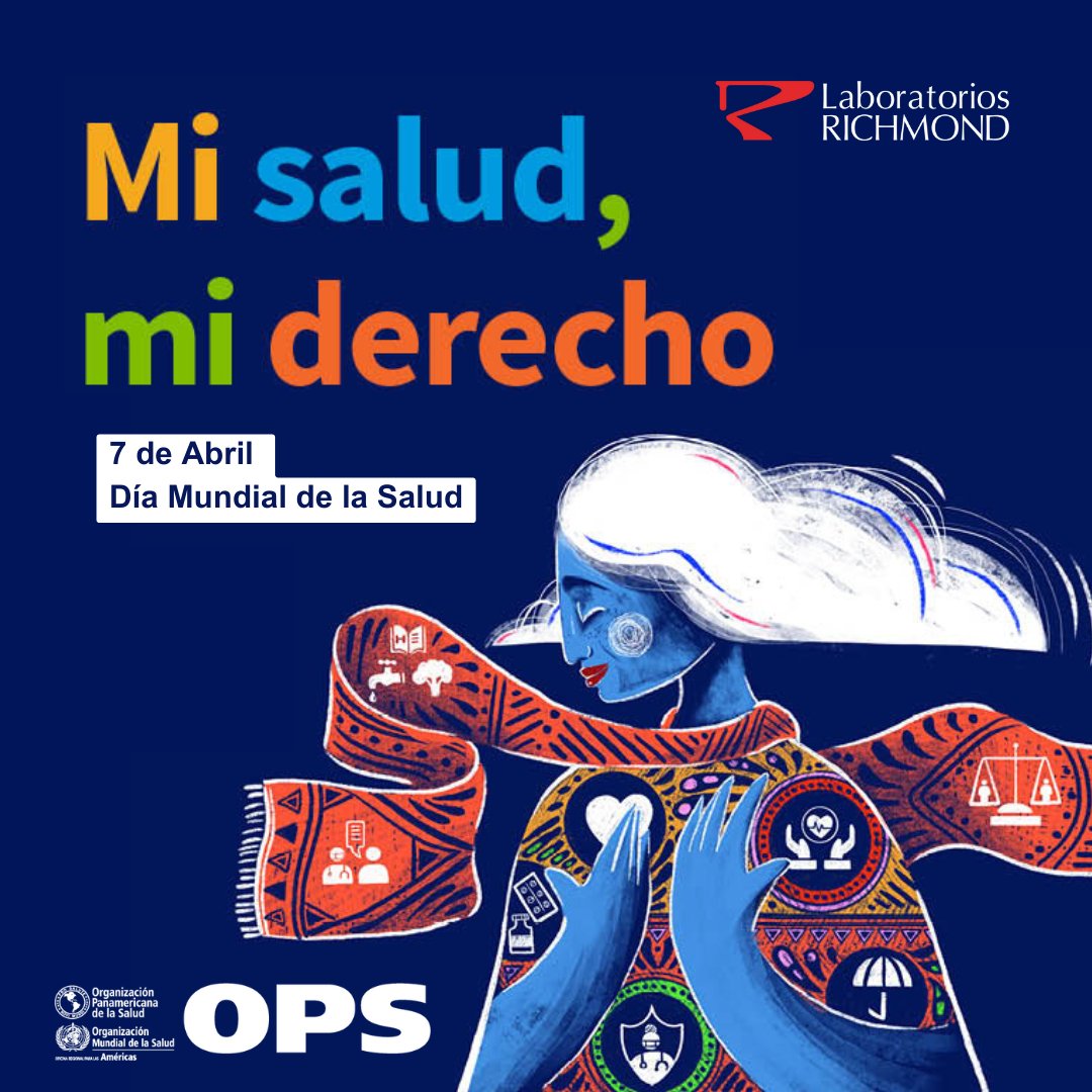 En el #DiaMundialdelasalud, reflexionamos sobre los desafíos que enfrenta la salud en todo el mundo y nos sumamos al lema 'Mi salud, mi derecho' de la OMS/OPS que nos recuerda que la salud es un derecho fundamental que debe ser protegido para todos, en todo el🌍#Richmondlab