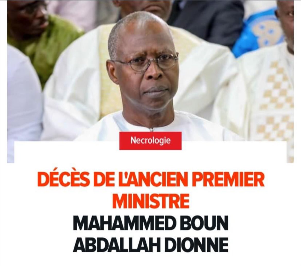 Inna liLLAHI wa ina ILEYHI raajihoun ! C'est avec tristesse que nous avons appris le rappel à DIEU de l'ancien Premier ministre du Sénégal, monsieur Mouhamed Boun Abdallah Dione. Nous nous inclinons devant sa mémoire, prions pour le repos de son âme et présentons nos…
