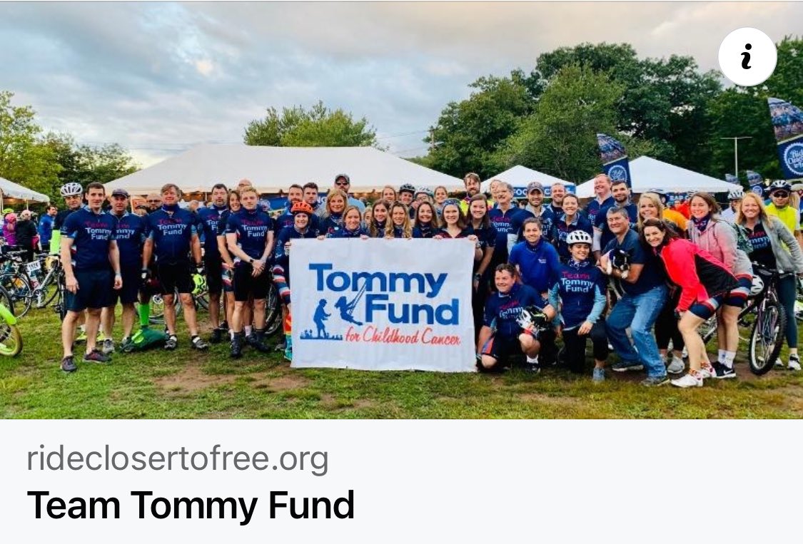 Did you know @TommyFundCT has a long-standing Ride 🚴‍♂️ team at @CTFRide each year? This dedicated team of riders has raised necessary funds in the fight of childhood cancer @SmilowCancer since the rides inception!
#hoperideswithus again 9/7 & we need YOU ➡️rideclosertofree.org/team/6860