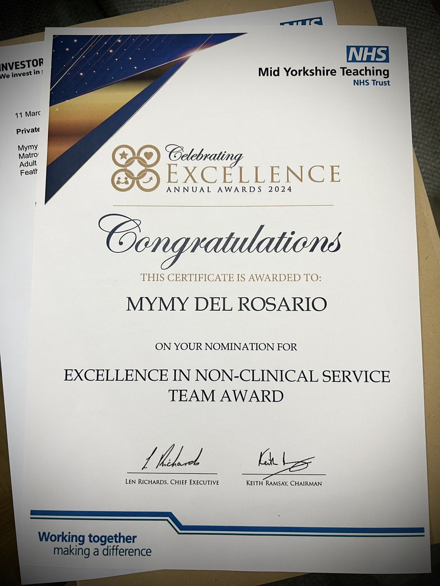 Full credit to the fabulous @MY_ACSEducation and Governance Team who work really hard to help make a positive impact to both staff and patient experience in Wakefield Place. Well done Team!!!👏🏻👏🏻👏🏻 Celebrating excellence at @MidYorkshireNHS ✨⭐️✨ #MYCE2024