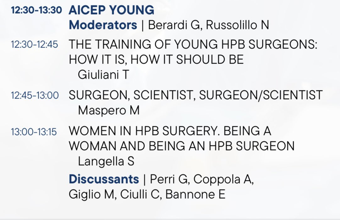 Giammauro Berardi (@giammatwit) on Twitter photo 🔥Full house for the YOUNG <a href="/Aicep4/">AICEP</a> session 🐣 at the Italian HPB society conference 🇮🇹
🔪 Surgical training
👩🔬👨🏻🔬 Surgeons AND scientists
🙋♀️ Gender gap
Great speakers and discussion!
<a href="/CarloSposito/">Carlo Sposito</a> <a href="/EAHPBA/">E-AHPBA</a> <a href="/elo_franchi/">Eloisa Franchi</a> <a href="/RussolilloNadia/">Nadia Russolillo</a> <a href="/me4_so/">SoMe4Surgery</a> <a href="/hpb_so/">SoMe4HPB</a> <a href="/FrancescaRatti3/">Francesca Ratti</a> 🔥Full house for the YOUNG <a href="/Aicep4/">AICEP</a> session 🐣 at the Italian HPB society conference 🇮🇹
🔪 Surgical training
👩🔬👨🏻🔬 Surgeons AND scientists
🙋♀️ Gender gap
Great speakers and discussion!
<a href="/CarloSposito/">Carlo Sposito</a> <a href="/EAHPBA/">E-AHPBA</a> <a href="/elo_franchi/">Eloisa Franchi</a> <a href="/RussolilloNadia/">Nadia Russolillo</a> <a href="/me4_so/">SoMe4Surgery</a> <a href="/hpb_so/">SoMe4HPB</a> <a href="/FrancescaRatti3/">Francesca Ratti</a>