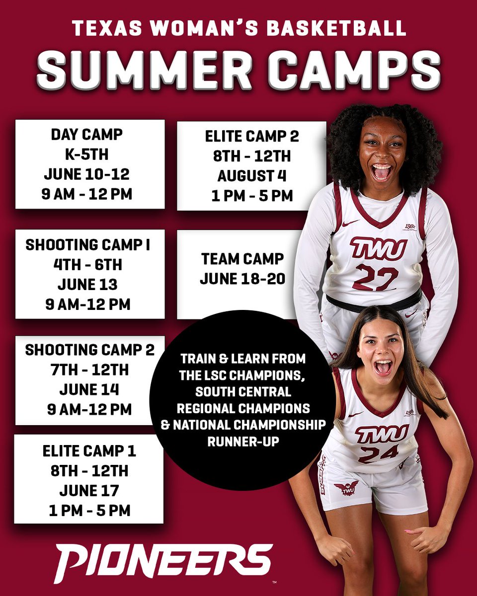 𝗠𝗔𝗥𝗞 𝗬𝗢𝗨𝗥 𝗖𝗔𝗟𝗘𝗡𝗗𝗔𝗥𝗦 ☑️ Come train with and learn from the Champions! Mark your calendars for all summer camps! Registration information coming soon! #PioneerProud | #CASE