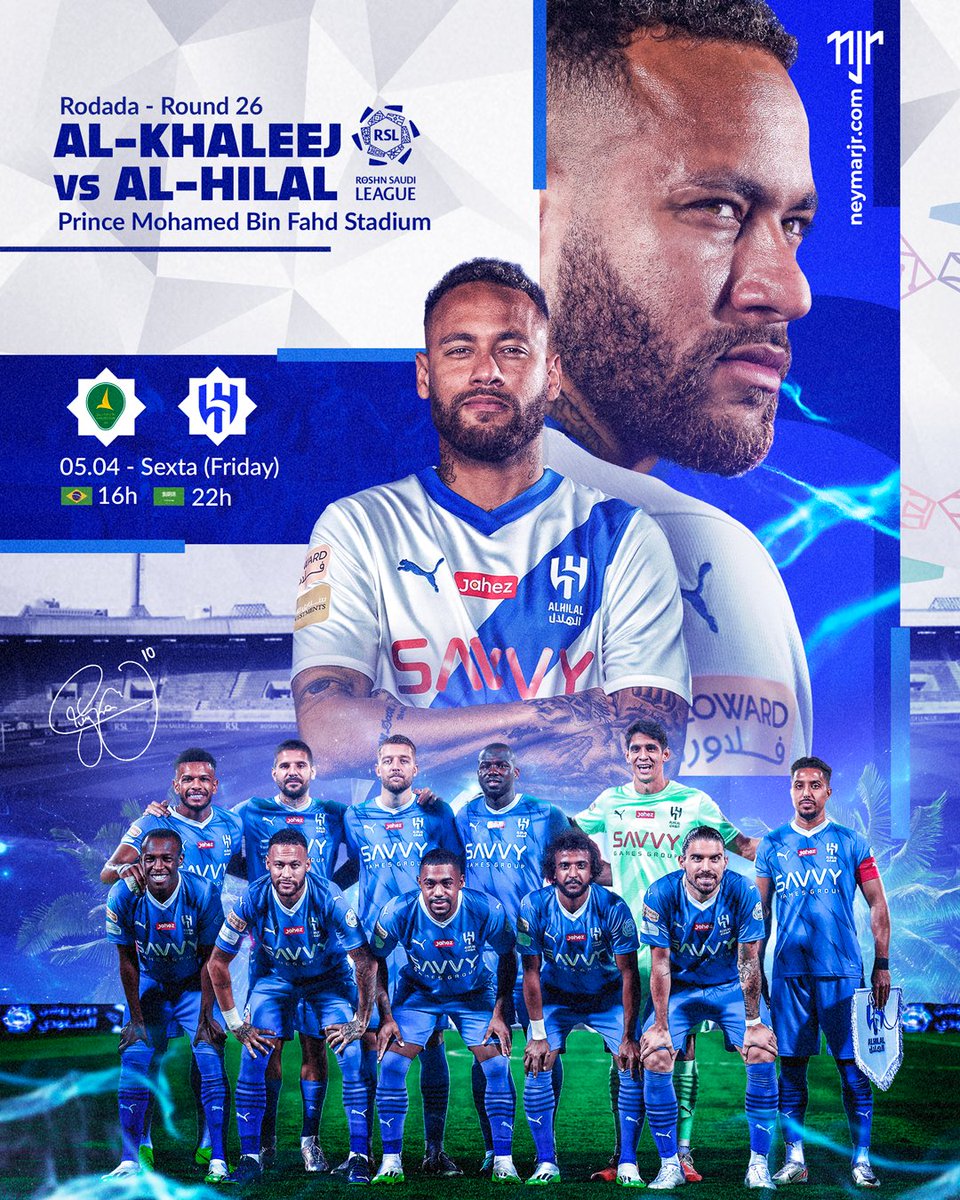 Os ‘Blues’ se preparam para a 27ª rodada do Campeonato Saudita! Agora jogando fora de casa, no Prince Mohamed bin Fahd Stadium, o @Alhilal_FC tem um duelo marcado contra o Al-Kahleej. Vamos torcer por uma vitória! ⚽🔵⚪ . ⚡ Al-Kahleej 🆚 Al-Hilal 🏆 Saudi Pro League | Rodada…