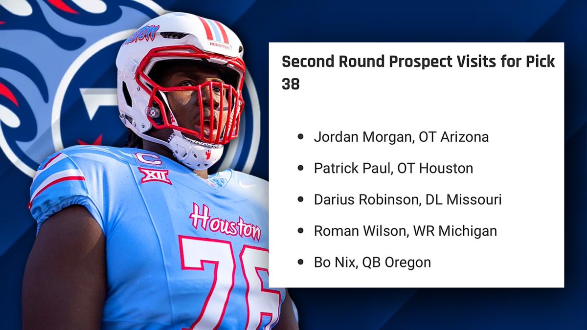 49 minutes: What does it tell you that the #Titans have met with these 5 2nd Round draft prospects? youtube.com/watch?v=KxukrN…