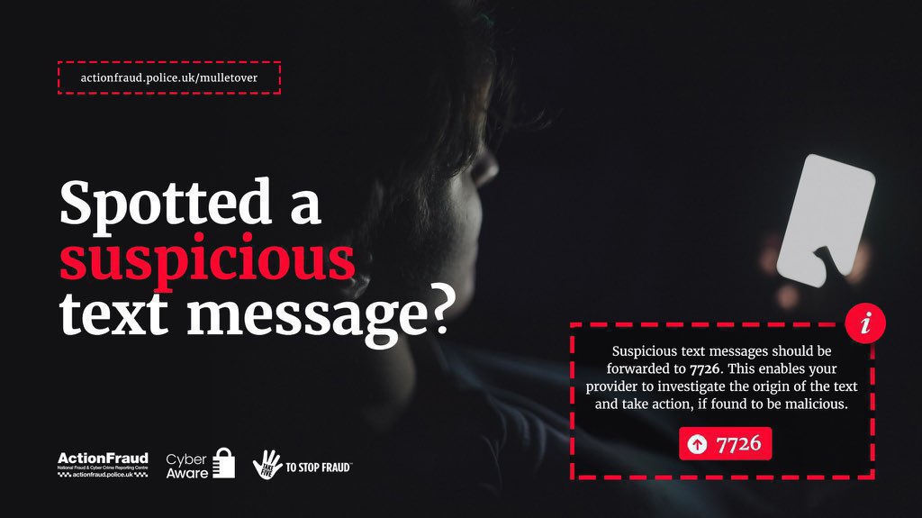 Have you ever received a text message that you weren't quite sure about? Maybe it asked you to 'verify' your personal or financial details?     

You can report suspicious text messages by forwarding them to 7726. #CyberProtect