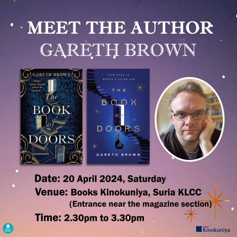 If you are in the vicinty, come and meet me in Malaysia later this month at the lovely Kinokuniya bookshop in Suria KLCC!