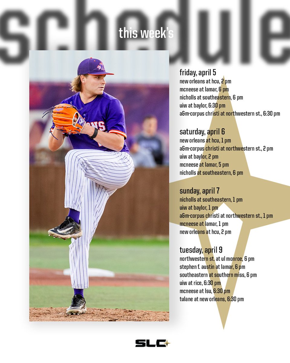 We've got another great weekend of SLC baseball for y'all!

See you at the pitch⚾️

#EarnedEveryDay