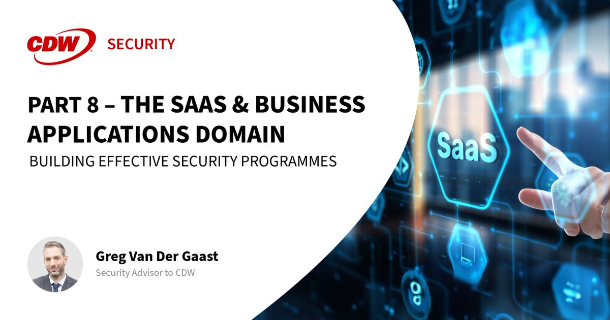 Building Effective Security Programmes 🖥️🔒 In Part 8, The SaaS & Business Apps Domain, Greg Van Der Gaast addresses security concerns for our SaaS-based apps, and shows us how to prioritise effectively when defining their potential security issues. hubs.ly/Q02rY63n0