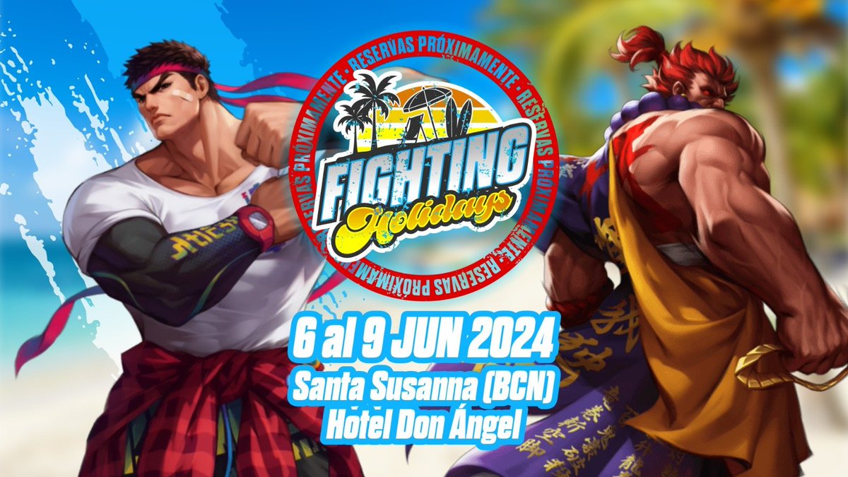 ¡Las FIGHTING HOLIDAYS vuelven MÁS GRANDES que nunca! Te esperamos los días 6-7-8 De JUNIO (SALIDA DOMINGO DÍA 9) para celebrar unas vacaciones inolvidables con: TORNEOS OFICIALES ZONA COMUNIDAD WELCOME PACK ACTIVIDADES EXCLUSIVAS ¡MUY PRONTO más INFORMACIÓN y RESERVAS!