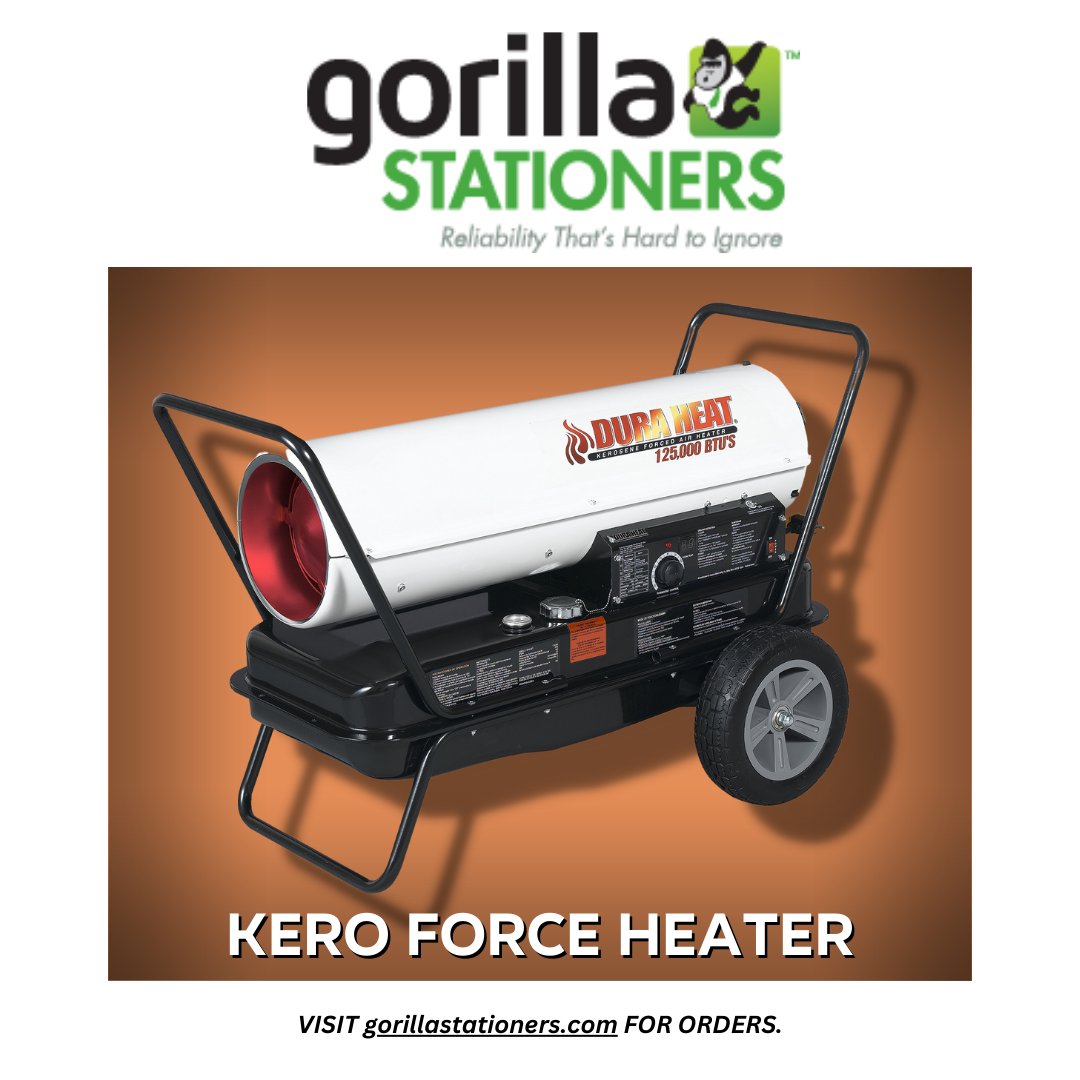 Multi-fuel capable, sturdy, and with a large capacity fuel tank, this Kero Force Heater will provide to all your heating needs. Check this out: gorillastationers.com/collections/ha… #GorillaStationers #OfficeSupplies #HardwareSupplies #Office #OfficeProducts #HardwareProducts