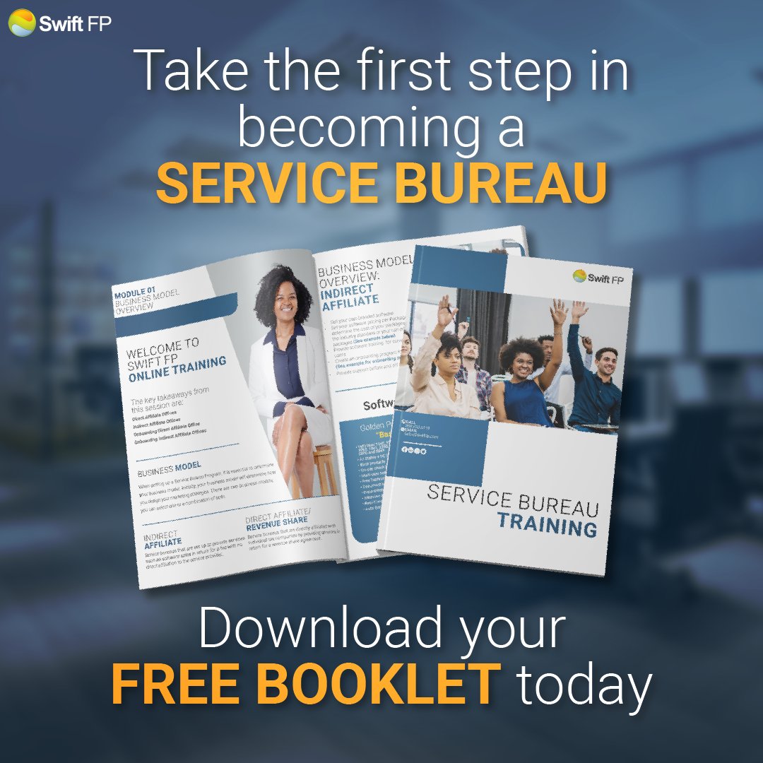 Grow your tax business, increase your revenue, and become a leader within the tax industry. Download our free booklet to find out how!
swiftfp.com/service-bureau…

#swiftfp #sfpworks #taxbusiness #servicebureau #taxpreparer #growyourbusiness #taxbiz
