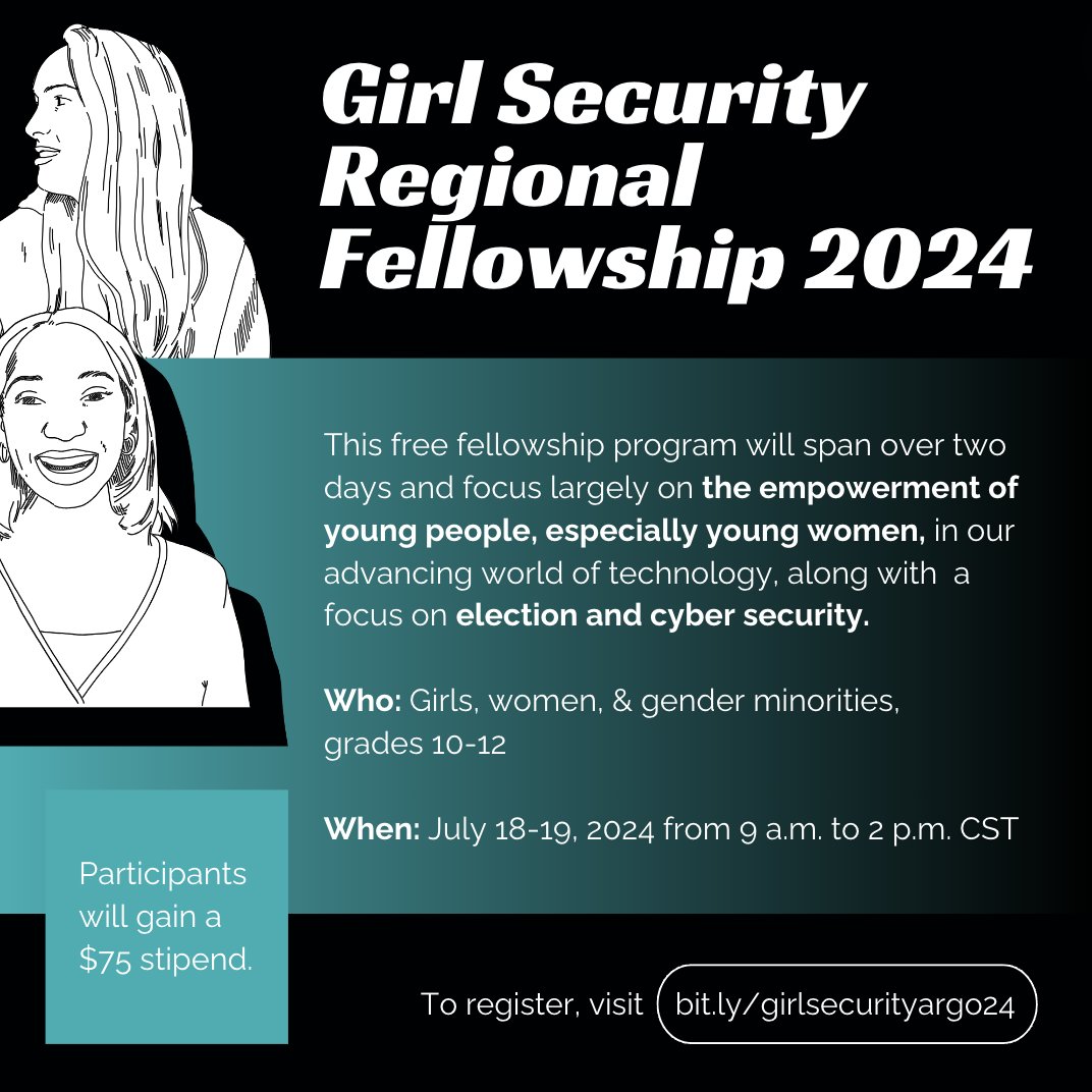 GirlSecurity (non-profit) will be hosting a Summer Program in Chicago (July 18-19th) designed to introduce HS students w/ access to cutting edge learning on emerging issues impacting education & career pathways, including artificial intelligence & cybersecurity. App Deadline 4/20