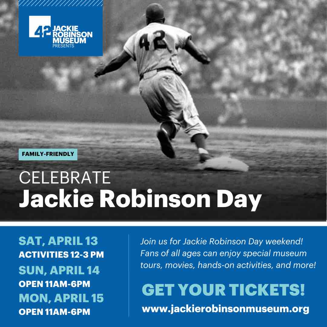 Join us for Jackie Robinson Day weekend! Fans of all ages can enjoy special museum tours, movies, hands-on activities, and more. Link below for tickets. ow.ly/G9Vr50R7xf0