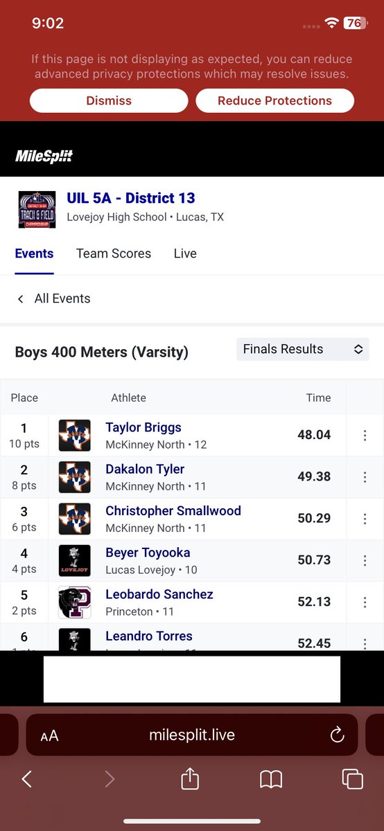 You seen it before! They go 1-2-3 in the Varsity boys 400 meter finals at the 13-5A Track and Field Championship! <a href="/OffTaylorBriggs/">Taylor</a> <a href="/d1christopher_/">Christopher Smallwood</a> <a href="/DkTyler_25/">Dakalon Tyler</a>