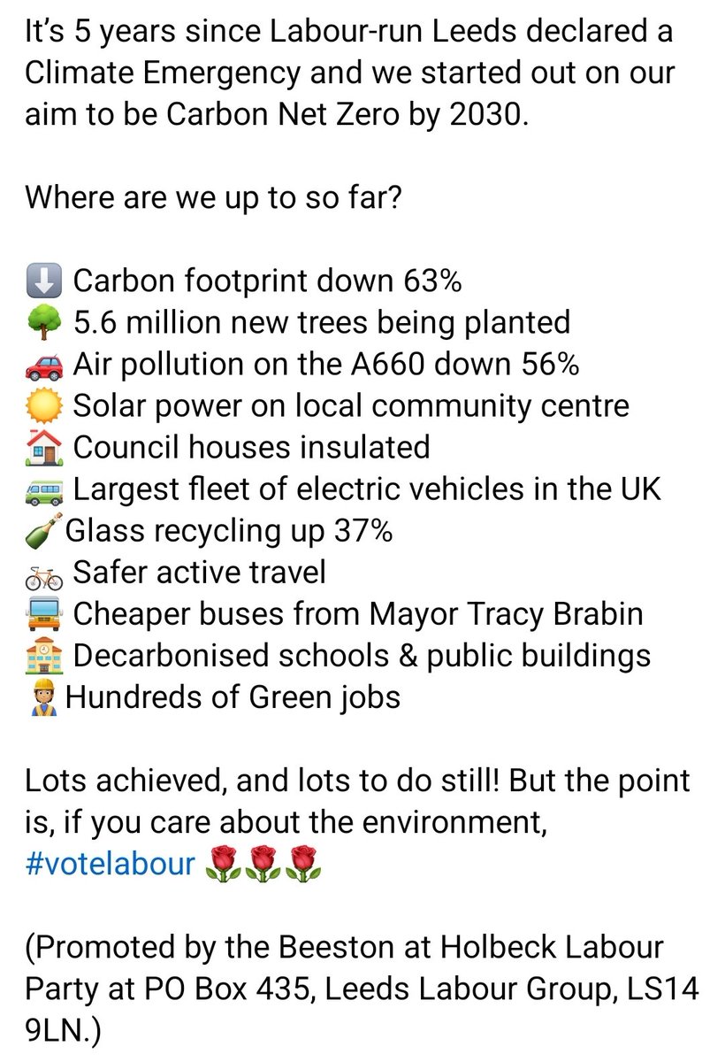 Great work from @Leeds_Labour and #teamleeds. More information here: leeds.gov.uk/Pages/Climate-… And don’t forget our A grade - external recognition of our progress news.leeds.gov.uk/news/leeds-gra… 👊🌹