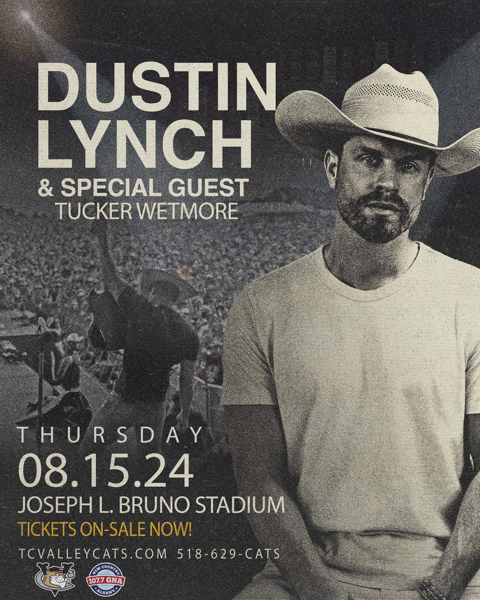 Tuesday, we have partnered with WGNA to bring you another concert this year! Dustin Lynch is coming to “The Joe” with special guest Tucker Wetmore! Tickets are on-sale now! link here: tv1.glitnirticketing.com/tvticket/mobil… Or stop by the box office to get your tickets #vamosgatos #forthe518