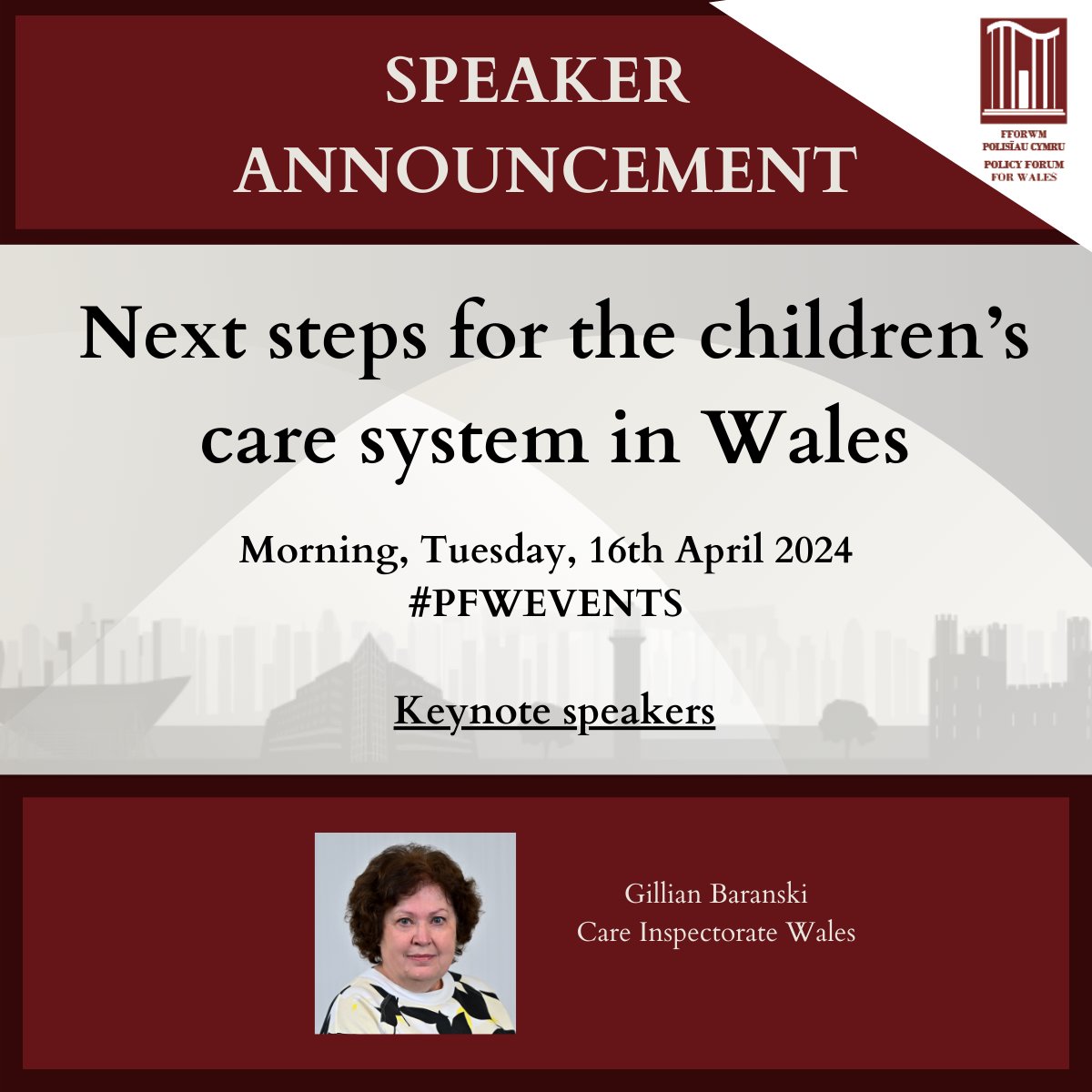 Don't miss out on the chance to attend our exciting conference on the 16thof April as #PFWEVENTS discusses Next steps for the children’s care system in Wales! Hear from renowned keynote speaker @care_wales Get more info here: policyforumforwales.co.uk/conference/PFW…