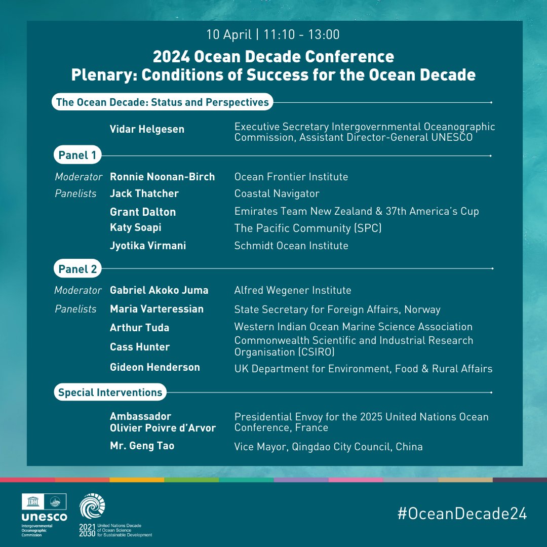 What are the critical factors that will make the #OceanDecade a success? We'll dive in this question at #OceanDecade24 with a dedicated plenary gathering scientists, policy experts, civil society and government representatives on 10 April: ow.ly/Vb1Y50R9bsz