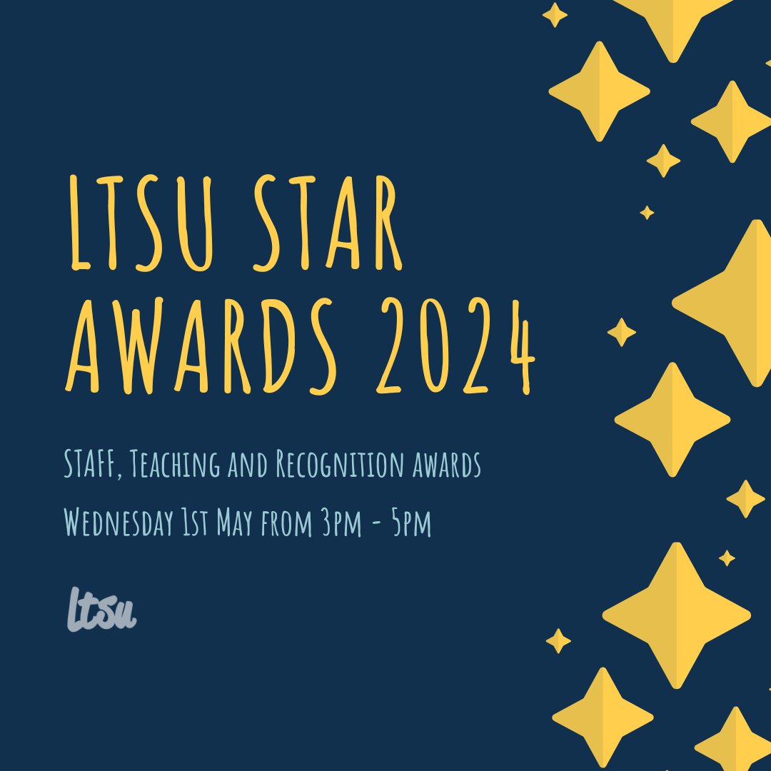 🌟 Nominations for STAR Awards 2024 are OPEN! Celebrate exceptional staff members who make a difference 🥳 Nominate them now at: ltsu.co.uk/starawards 🔗 Let's honor those who go above and beyond 🎓✨

#LTSU #STARawards2024 #NominateNow #RecogniseExcellence