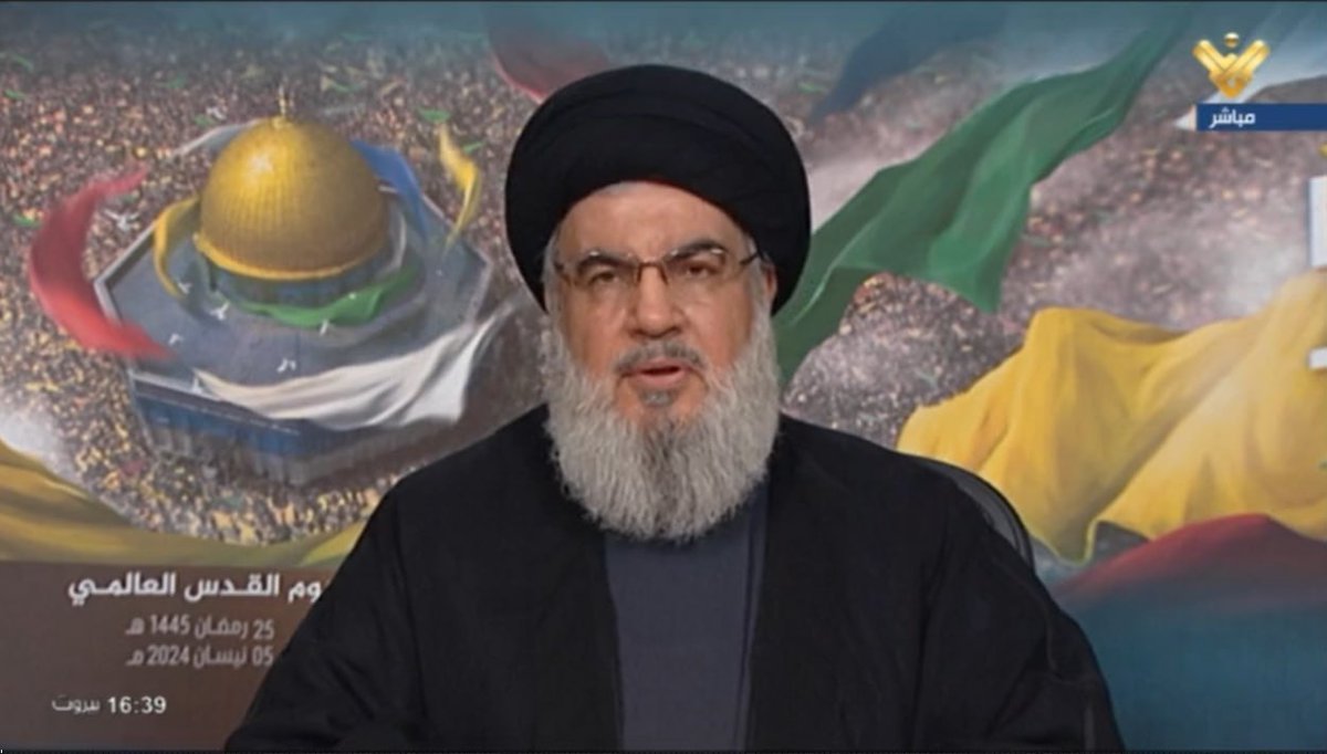 🇱🇧 Highlights from the speech of His Eminence Sayyed Hassan Nasrallah on International Al-Quds Day:

- On this day, we express our commitment, stance, resistance, and great hopes.