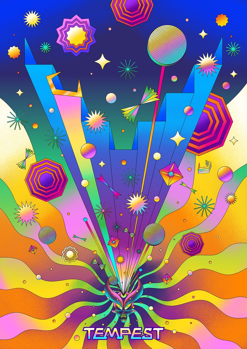 scott_balmer's tweet photo. I’m thrilled to show my poster for @PosterSpy Pixel Memories Art Challenge based on @atari Tempest a euphoric arcade game running on a vector display

# PosterSpyArtChallenge #PixelMemories #PosterSpy #illustration #illo #poster #graphic #vector #psychedelic #videogame #atari https://t.co/AayiKNhcoW