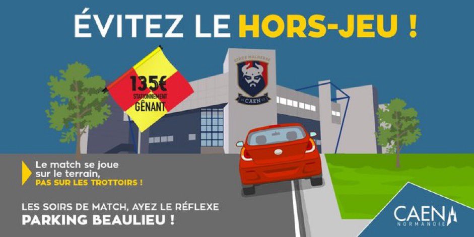 Ayez le réflexe 𝗣𝗮𝗿𝗸𝗶𝗻𝗴 𝗕𝗲𝗮𝘂𝗹𝗶𝗲𝘂 🚗 1 500 places disponibles à 🔟 minutes à pied de d'Ornano 🅿️ #SMCaen #TeamSMC