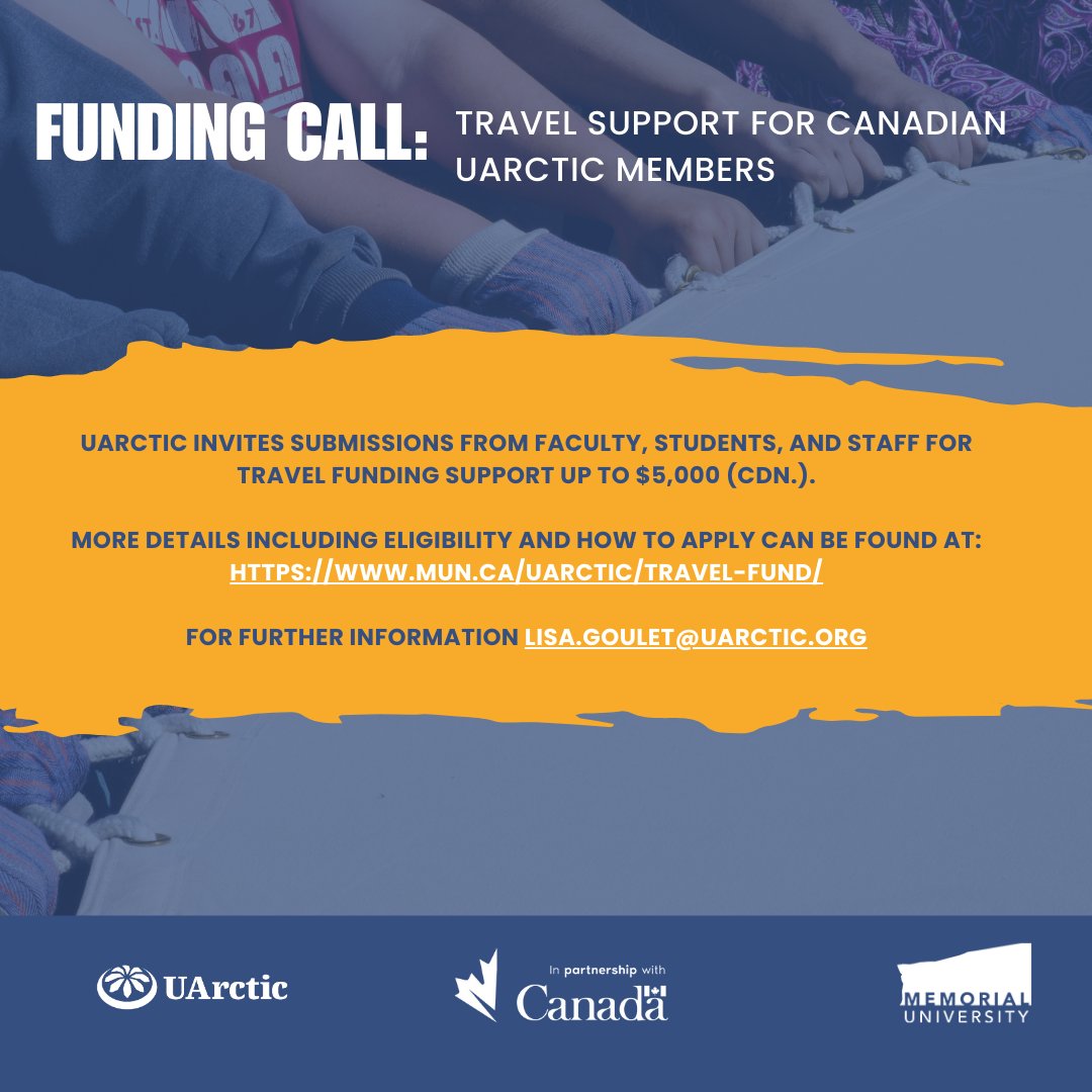 harriscentre's tweet photo. @uarctic travel fund for Canadian member institutions launches - up to $5K available 

More details at https://t.co/nTVFStnpZx

@MemorialU @EngageMemorial @grenfellcampus @LabradorCampus @marineinstitute https://t.co/VEZdcvQ5gM