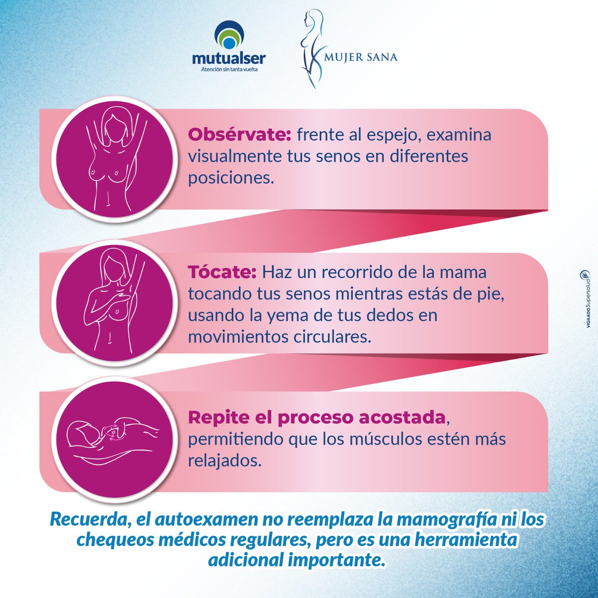 Queremos destacar la importancia de la detección temprana y el apoyo continuo para quienes enfrentan el cáncer de mama. #mutualsereps #mutualserepspensandoenti