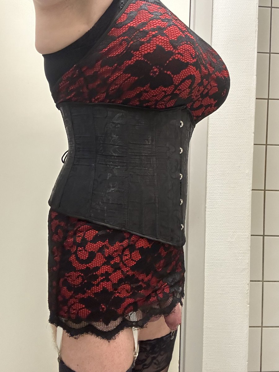 Shaved and dressed for a naughty date. Adding sky High red stillettoes later #sissy #crossdresser #cuckold #chastity #danishsissy #danishcuckold #hotwifewanted