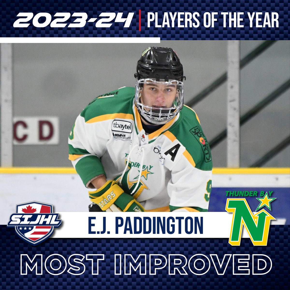 Congratulations to @TBNorthStars forward E.J. Paddington on being voted the SIJHL's Most Improved Player for the 2023-24 Season! sijhlhockey.com/sijhls-most-im…