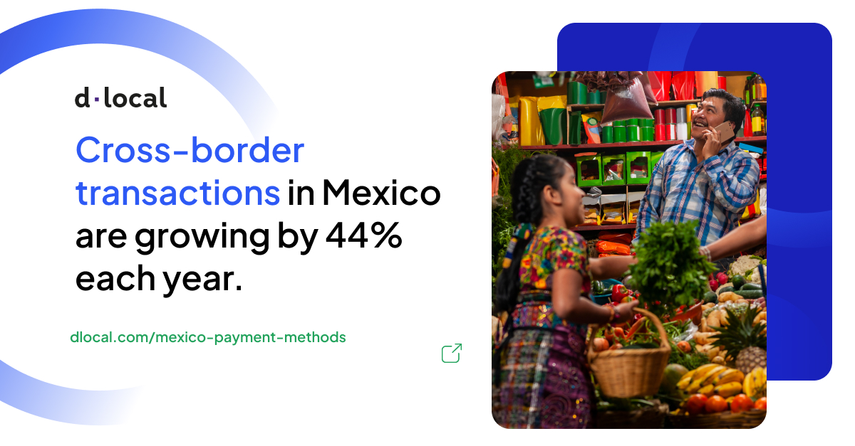 The rate of cross-border transactions in Mexico has exploded, with an annual growth of 44% ⬆️ Ready to launch into this booming market? Start offering local payment method #Oxxo with @dLocalPayments! 🇲🇽 hubs.ly/Q02rYpQ10 #paymentsolutions #wininemergingmarkets