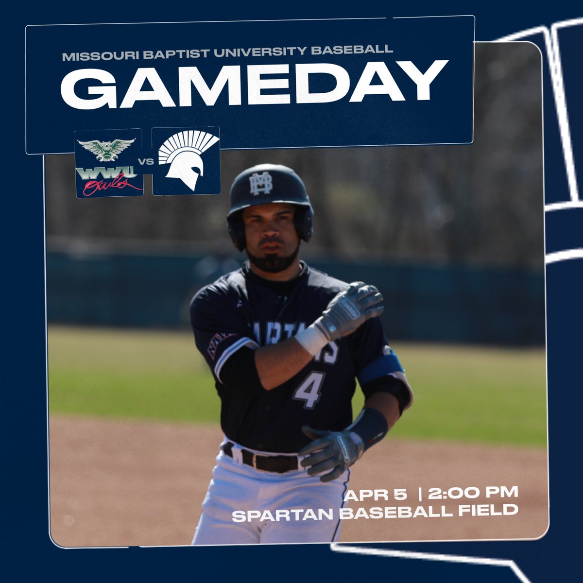 MBU_baseball's tweet photo. Your 12th-ranked Spartans are back on home turf when they host William Woods today at 2 pm! At 23-8 and 8-1 in the conference, they look to stay in the battle for the top spot in the AMC!

#SpartanUp

🆚 - WWU
🕛 - 2 pm
💻 - https://t.co/XetO6OyZdq
📊 - https://t.co/YwVZ78lw1r https://t.co/qQLy7ELbQW