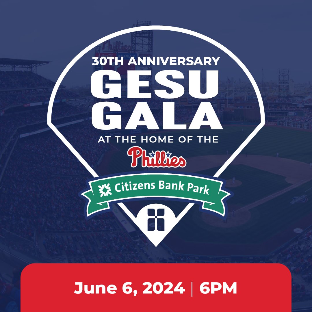 Sponsorships and tickets are available for our June 6 Gesu Gala at Citizens Bank Park, home of the Phillies givebutter.com/c/GesuGala! Join us to celebrate Gesu’s 30th Anniversary, honor Principal Sister Ellen Convey, IHM, and support our 400 students with comprehensive education!