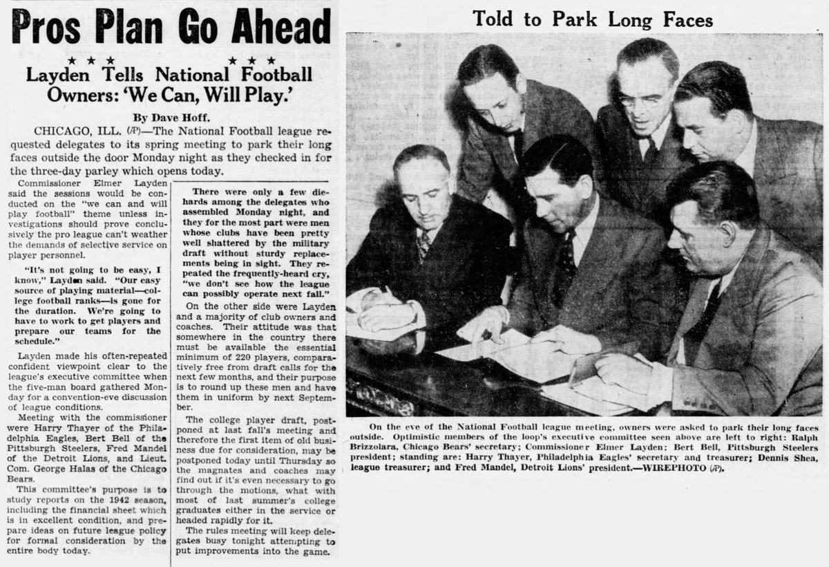 On this date in 1943, the NFL told owners to smile during the spring meeting.