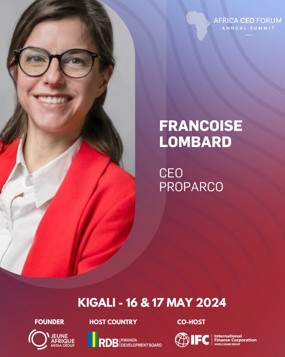 @Proparco Francoise Lombard, CEO at @Proparco is joining us for #ACF2024. 👉 Book your spot now for ACF2024 and join the conversation in Kigali on 16 and 17 May: lnkd.in/e4nS-xeg