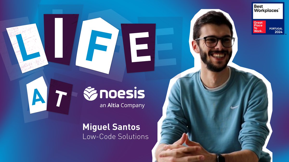 'It's incredible! It's a unique company when it comes to contact in-between people.', says Miguel Santos, from Low-Code Solutions. Go watch it here: youtu.be/sIqKpH4ETwU
 #lifeatnoesis #lifeattheoffice #teamnoesis #employerbranding #bestworkplaces24 #mlpt2024 #gptw24