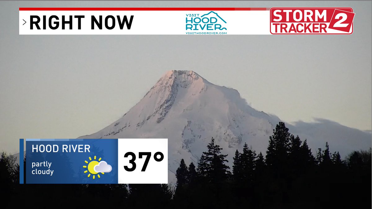 I SEE YOU MOUNT HOOD!  Fresh snow on the mountain this morning- what a view from our Gorge Cam! It's an indication of the day's weather... It's a frosty morning in the valleys. Later, a nice mix of clouds and sun. Weekend weather? Showers on both days. Next week? Dry and warmer!