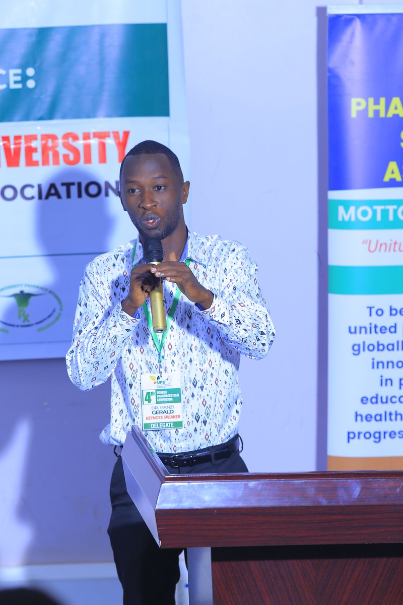 UpsaUganda's tweet photo. Dr. Manzi Gerald the Head of Pharmacovigilance Western Region and Senior Hospital Pharmacist at Mbarara Regional Referral Hospital #4thUPS

Pharmacists are the guardians of medicines and the best line against ADRs and Prevent AMR. https://t.co/ClhauYY2a4