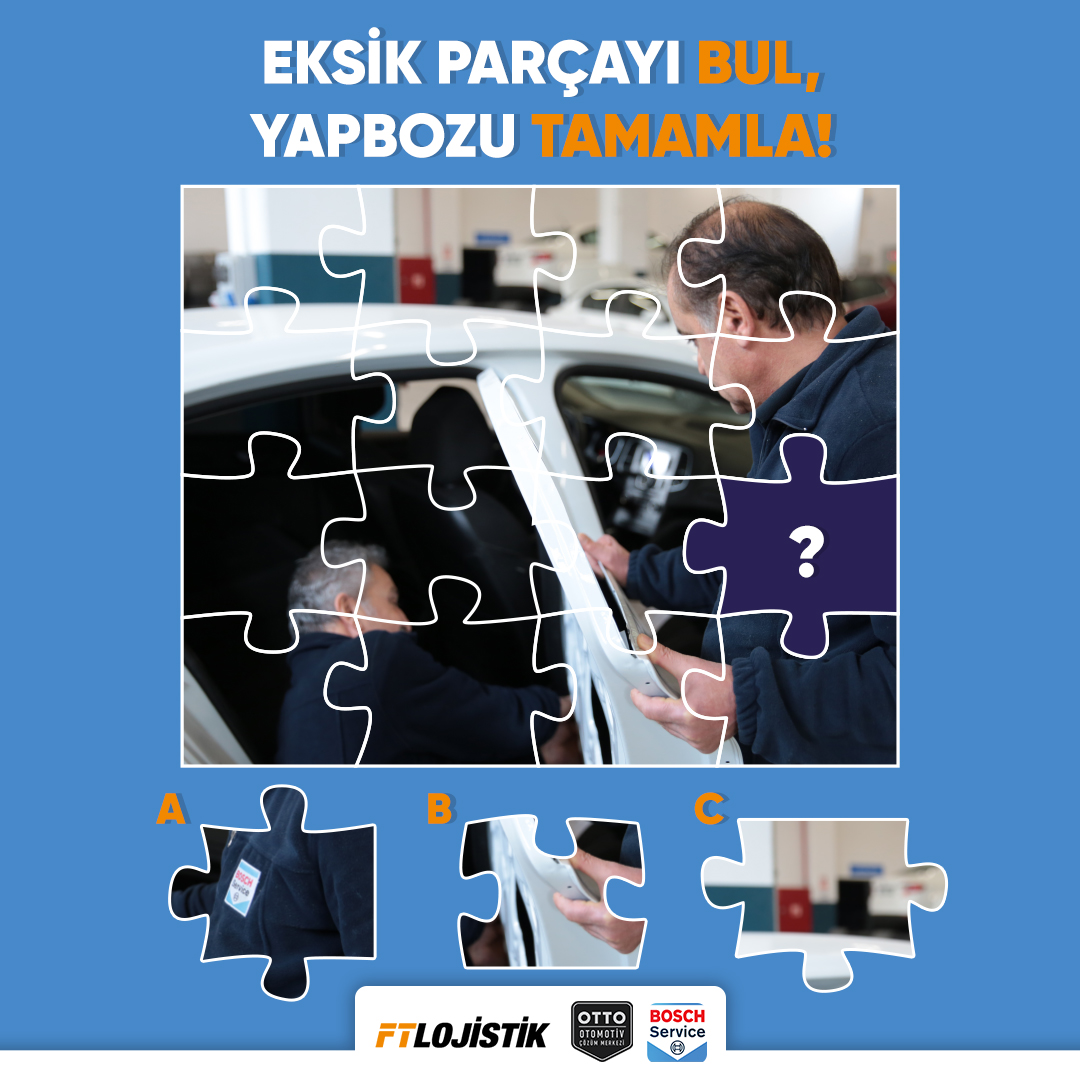 Sizce hangi parça görseli tamamlıyor, cevabınız için yorumlarda buluşalım! 🧩🤓

Aracınızın tüm eksik parçaları için Otto Otomotiv Bosch Car Service'te buluşmak üzere! 🚘🛞🛠️

📍Orhanlı Mh. Göktuğ Cd. No:15 Tuzla/İstanbul
📞 0(216) 584 68 86

#FTLojistik #BoschOtomotiv