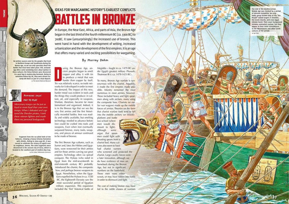 The Bronze Age saw the development of new weapons, the rise of empires - and, yes, a lot of warfare and conquest. This makes for a fascinating period that many a wargamer will enjoy exploring. Dive into Bronze Age warfare in WSS 129: karwansaraypublishers.com/products/warga…