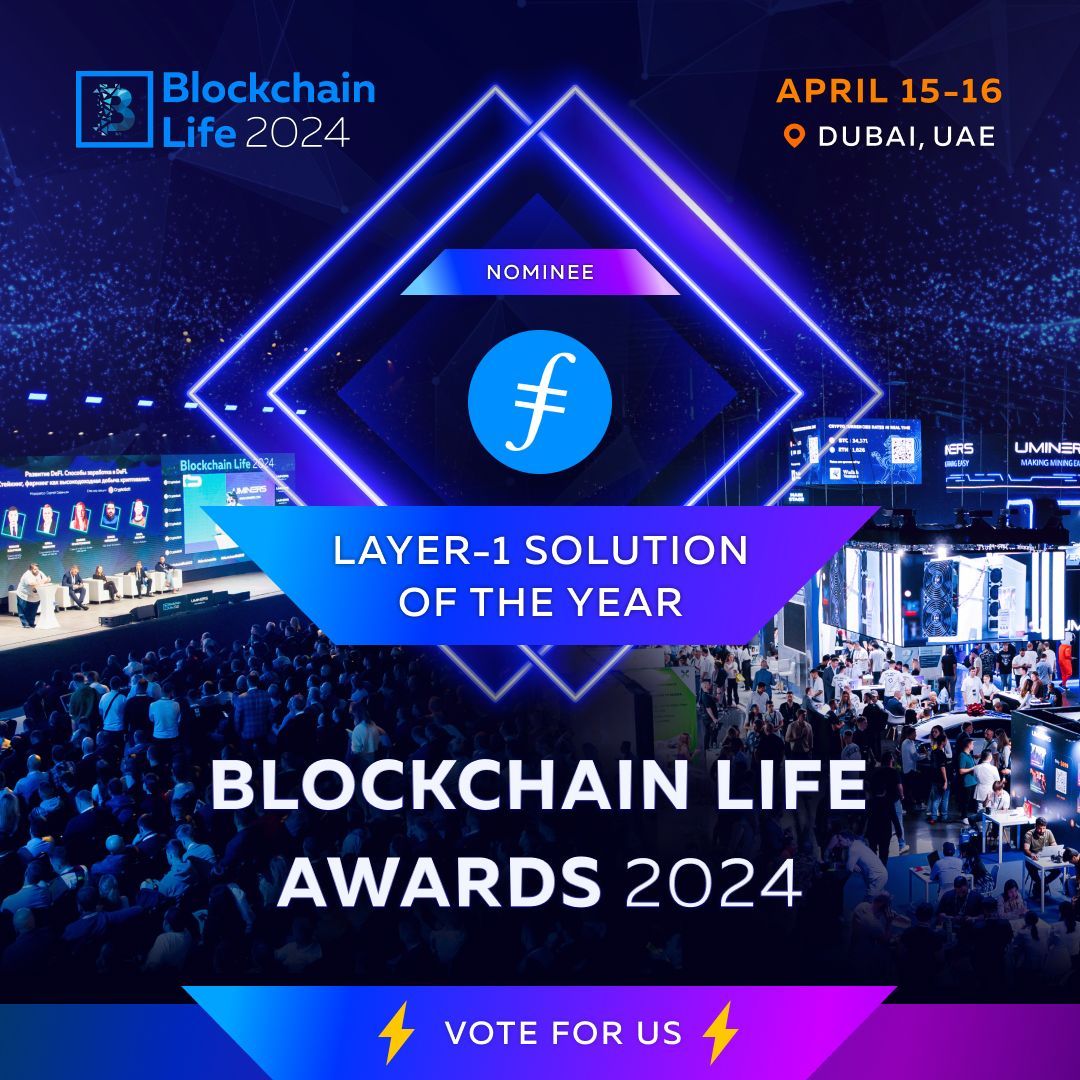 Filecoin has been nominated for L1 of the year!

Cast your vote to support the many amazing engineers and visionaries who made it possible ❤️

🔗: voting.blockchain-life.com