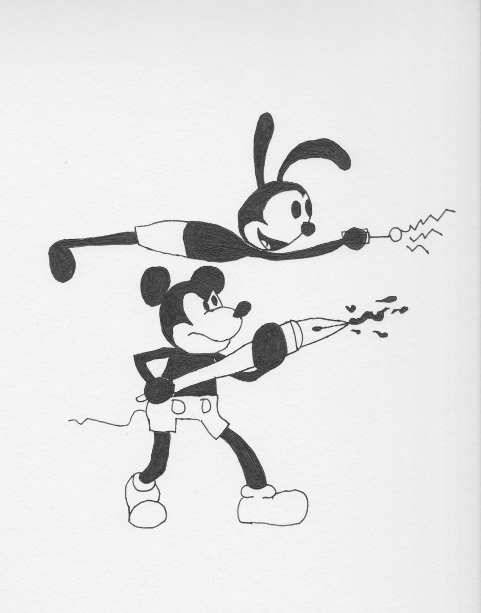 About time these two got together again.

#Inktober #inktober52 #inktober2024 #inktober522024 #inktobersidekick #inktober52sidekick #inktober52sidekick2024 #sidekick #mickeymouse #oswald #oswaldtheluckyrabbit #publicdomain #cartoon #drawing #doodle #traditional #traditionalart