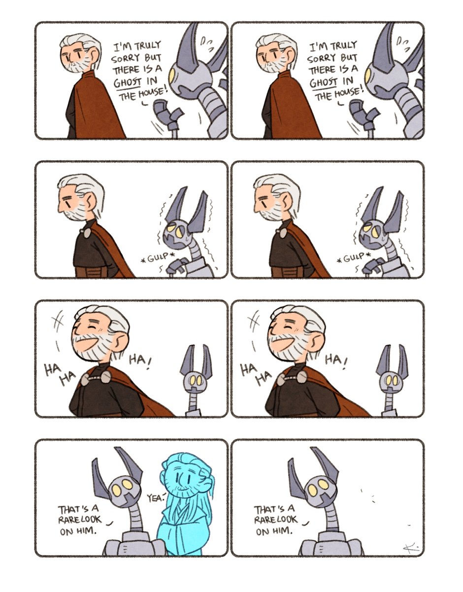 It's glad to feel his old Padawan back. #StarWars #QuiGon #Dooku