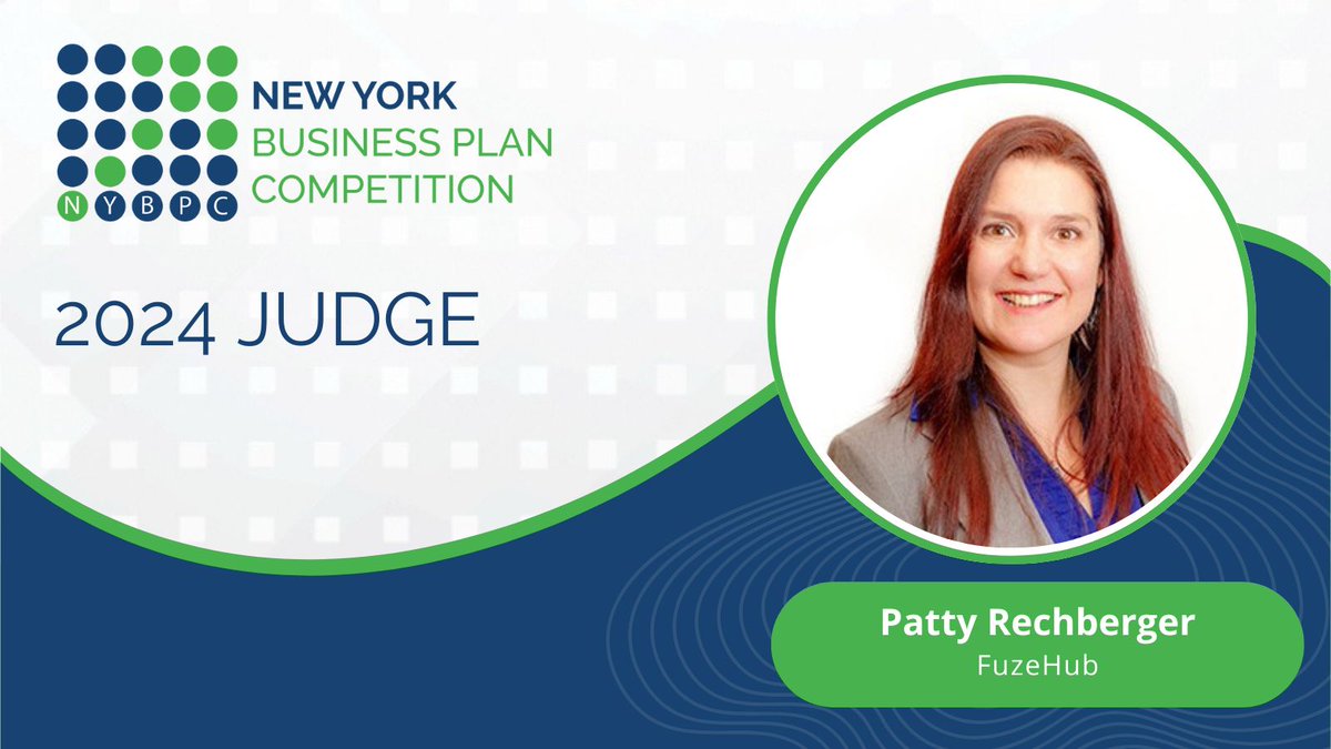 Excited to announce FuzeHub's Patty Rechberger as a judge for @NYBPC, fueling innovation and new ventures! Join @UpstateCapital at the Finals on April 25 in Albany. 🏆 Learn more: bit.ly/3TNXUUO #Entrepreneurship #Innovation #NYBPC