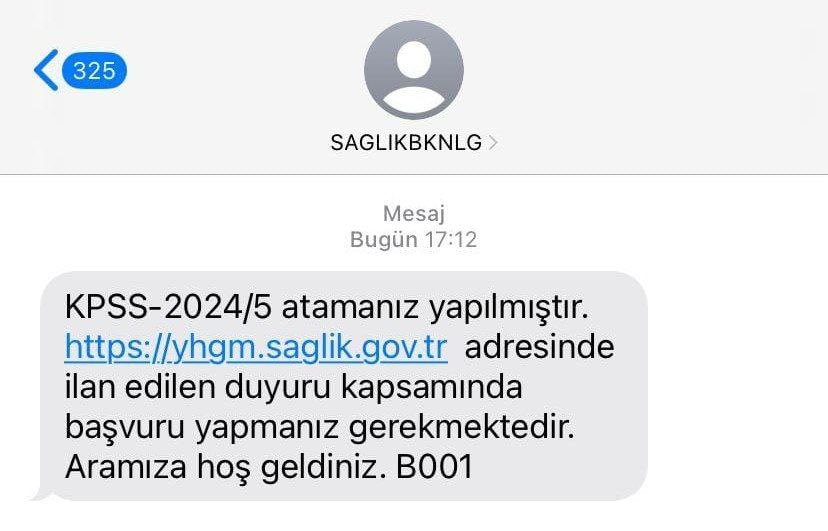 Günlerdir beklenen o SMS Sağlık Bakanlığı tarafından adaylara gönderilmeye başlandı. KPSS-2024/5 atananlarına hayırlı olsun dileklerimizi iletiyor ve aramıza hoşgeldin diyoruz. 🫶🏻
