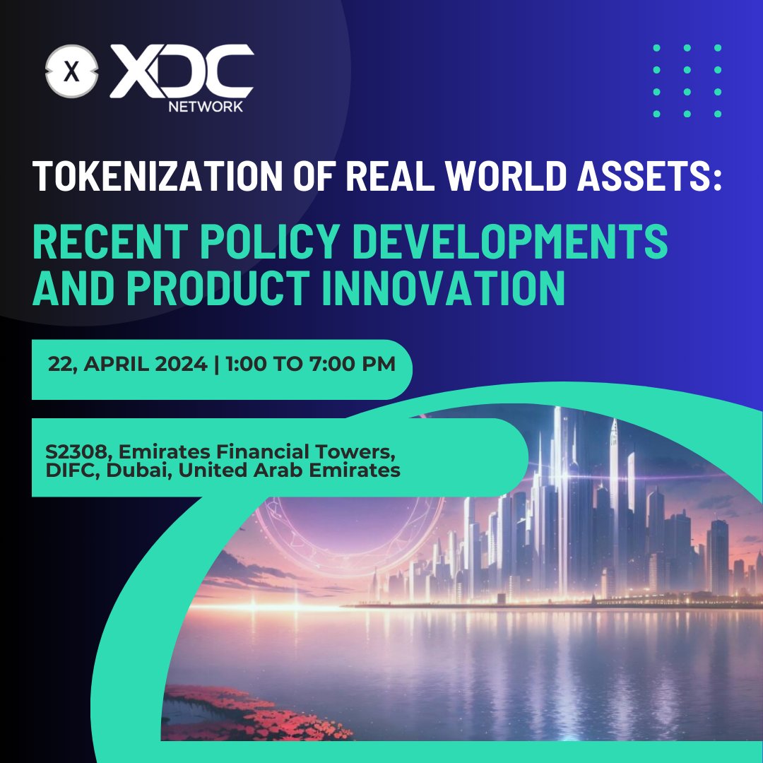 Join us for an exclusive half-day afternoon event dedicated to exploring the transformative world of asset tokenization. This gathering brings together industry leaders and experts from regulators, institutions, XDC ecosystem partners, and prominent liquidity providers.

📅April…