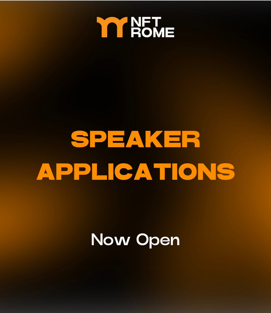 SPEAKER APPLICATIONS 🎙️ Speaker applications for NFT Rome are now open! Fill out the form below to apply as a speaker for the most relevant Italian event on NFTs! forms.gle/koVXFBcQBiHDnM…