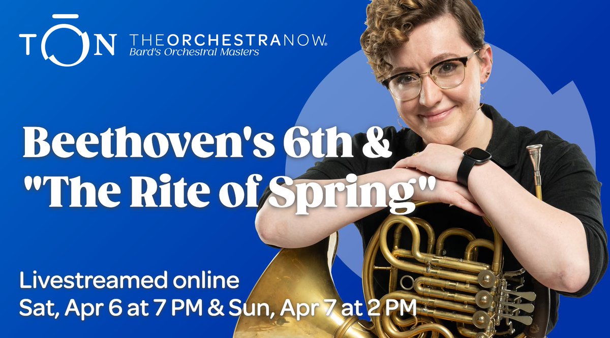 This weekend's performances of Beethoven's 6th & Stravinsky's The Rite of Spring will both be livestreamed on TŌNtube! Watch live Sat at 7 PM or Su at 2 PM at ton.bard.edu/tontube. RSVP and make a donation to help make these livestreams possible at session.fc.bard.edu/events?k=TON_U….