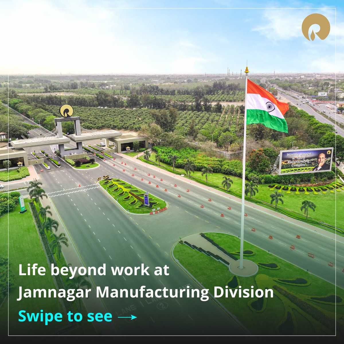 At the world's largest refinery complex in Jamnagar, life is never dull. Spot us refining our moves to the beats of Zumba, finding Zen in Yoga, scoring goals in football, or enjoying our lush campus!

#WorldOfReliance #Reliance #Jamnagar #JMD #RILWayofLife #RPeople #OneTeam