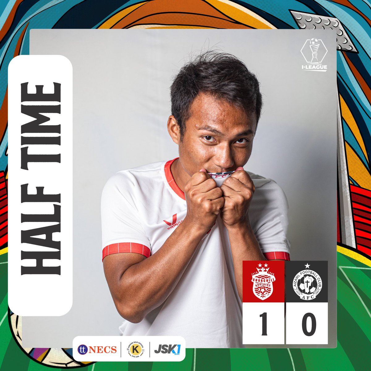 We’re down by one goal at the break #AizawlFC #ThePeoplesClub #WeAreAFC #ILeague